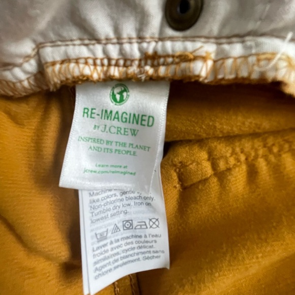 J Crew high rise skinny corduroy pants 32 mustard button fly casual trousers - Picture 3 of 7